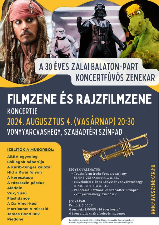 A 30 éves Zalai Balaton-Part Koncertfúvós Zenekar filmzene és rajzfilmzene koncertje